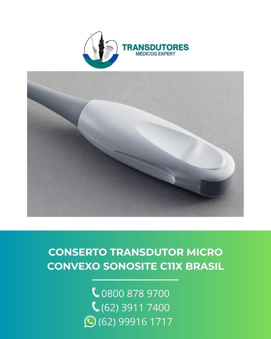 CONSERTO TRANSDUTOR MICRO CONVEXO SONOSITE C11X BRASIL